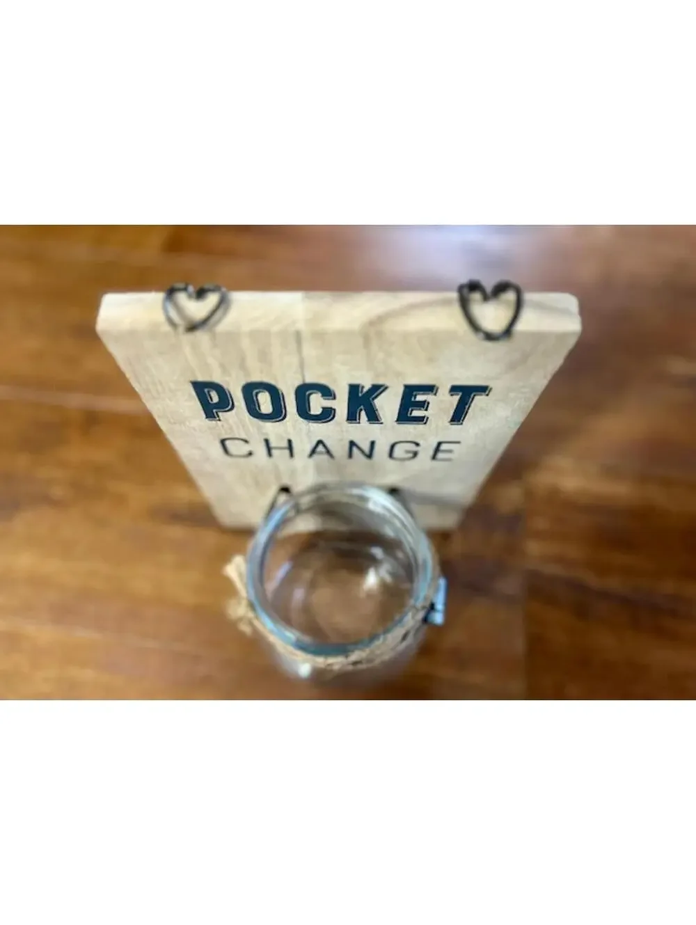 Rustic Wooden Wall Pocket Change Jar Holder